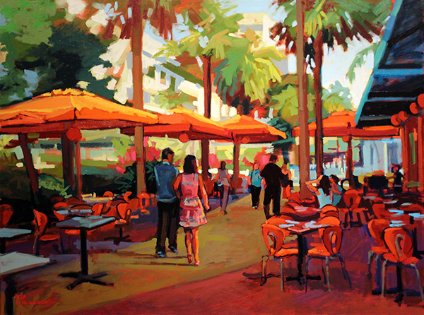 outdoor cafe painting
